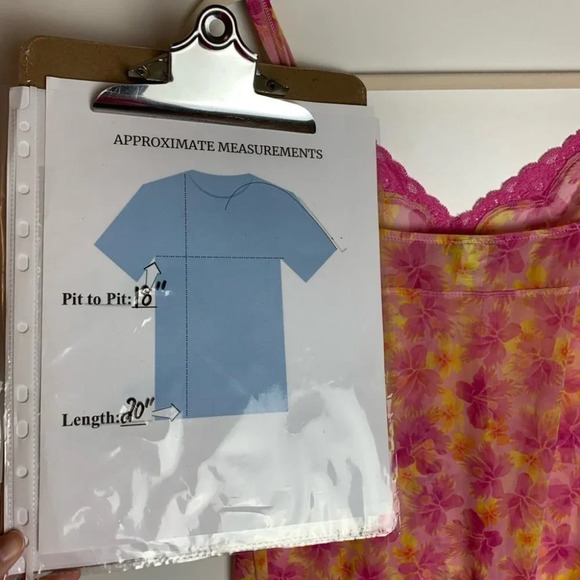 Silk & Satin Y2K Hawaiian Floral  Sheer Slip Dress Size Large Pink Orange Sexy - Picture 5 of 8